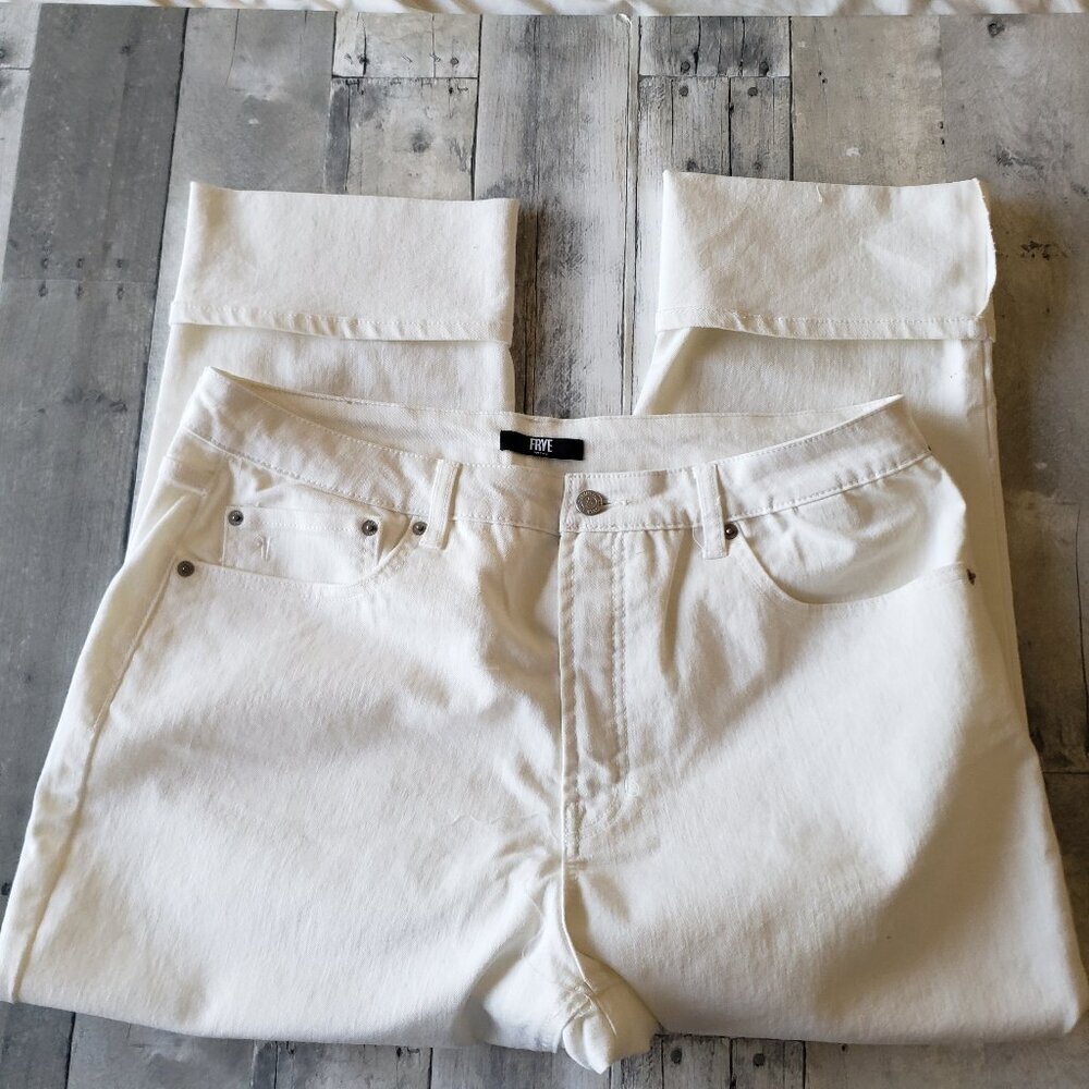 NWT - Frye White Women's Cuffed Crop Jean – Size 12/31 - Picture 2 of 5